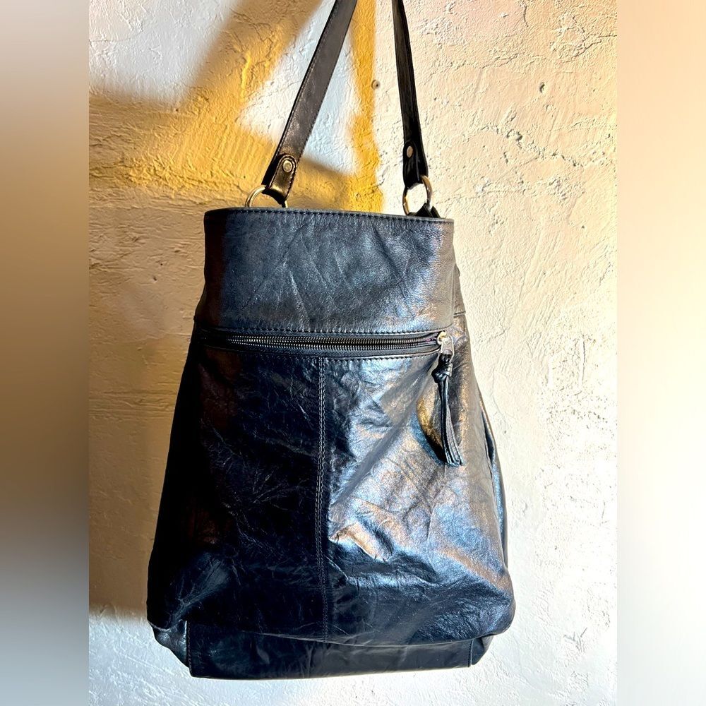 Black TANO leather hobo bag